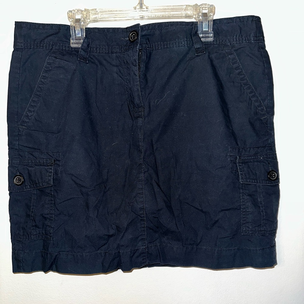 Lands' End Dark Blue Navy Cargo Skirt